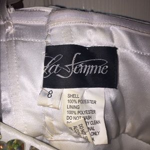 La femme Strapless White Cocktail/Prom Gown